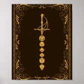Golden Dice Sword Tafelblad RPG Poster (Voorkant)