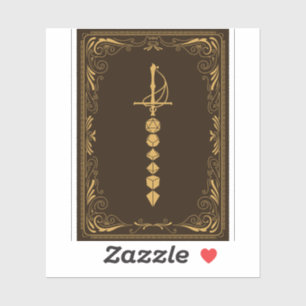 Golden Dice Sword Tafelblad RPG Sticker