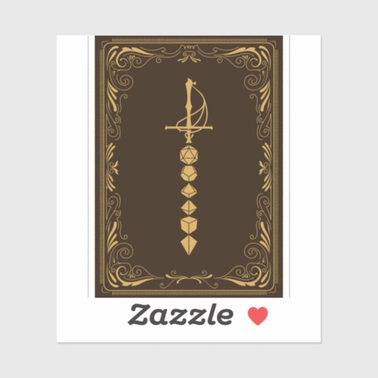 Golden Dice Sword Tafelblad RPG Sticker (Vel)