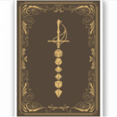 Golden Dice Sword Tafelblad RPG Sticker (Voorkant)