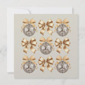 Golden Disco Ball & Bow Flat Kaart (Achterkant)