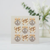 Golden Disco Ball & Bow Flat Kaart (Staand voorkant)