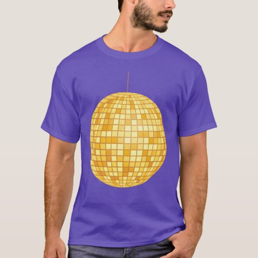 Golden Disco Ball Mirror Ball Retro 70s 80s family T-shirt (Voorkant)