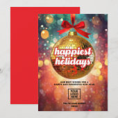 Golden Disco Ball Ornament Business Feestdagenkaart (Voorkant / Achterkant)