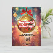 Golden Disco Ball Ornament Business Feestdagenkaart (Staand voorkant)