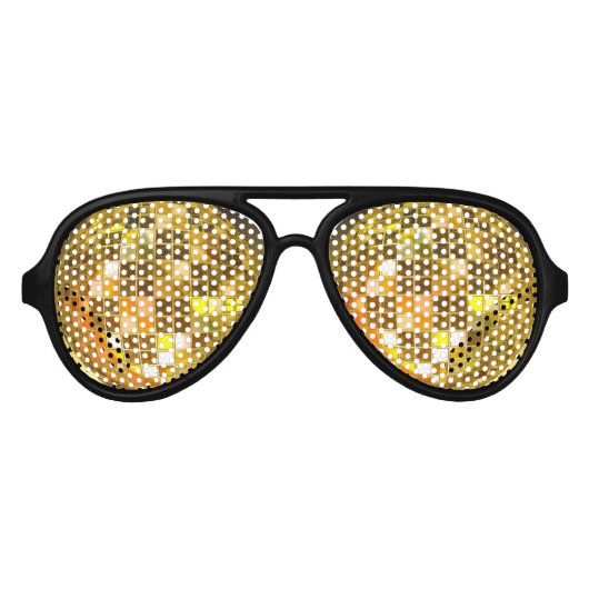 Golden Disco Ball Party Shades Zonnebril (Voorkant)