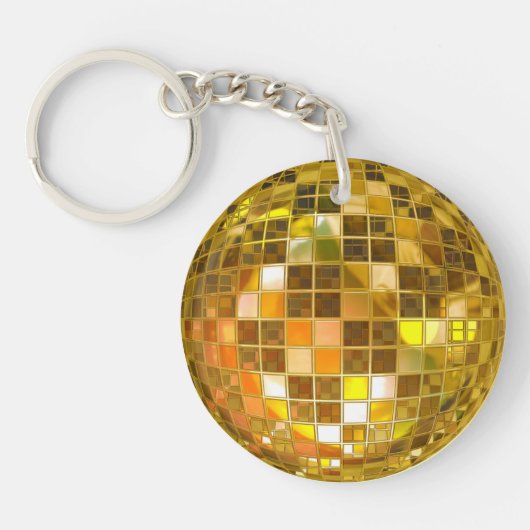Golden Disco Ball-sleutelketen Sleutelhanger (Voorkant)