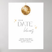 Golden Disco Retro Vrijgezellenfeest Datum Idee Poster (Voorkant)