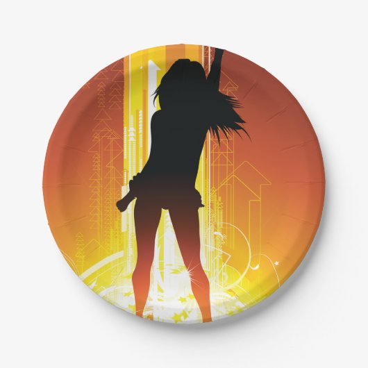 Golden Disco Woman Papieren Bordje (Voorkant)