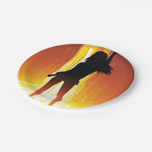 Golden Disco Woman Papieren Bordje (Gekanteld)