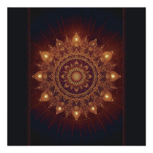 Golden Diwali Mandala – Licht in en rond Perfect Poster