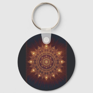 Golden Diwali Mandala – Licht in en rond Sleutelhanger