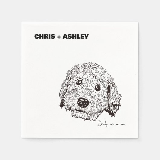 Golden Doddle Pet Cocktail Napkin voor bruiloft Servet (Voorkant)