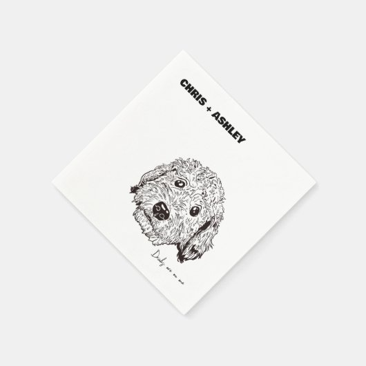 Golden Doddle Pet Cocktail Napkin voor bruiloft Servet (Hoek)