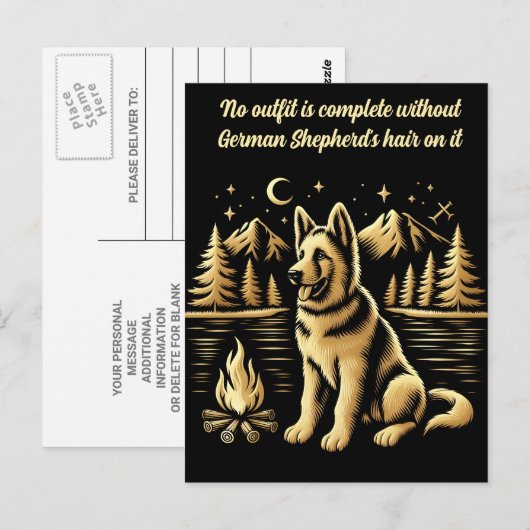 Golden Dog bij het kampvuur Briefkaart (Voorkant / Achterkant)
