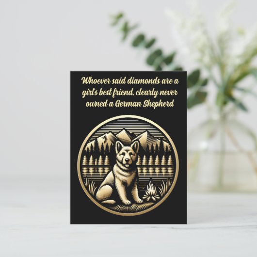 Golden Dog bij het kampvuur Briefkaart (Staand voorkant)