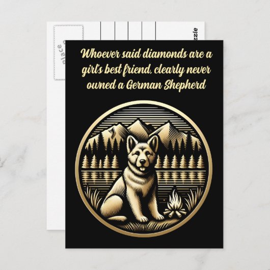 Golden Dog bij het kampvuur Briefkaart (Voorkant / Achterkant)