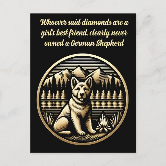 Golden Dog bij het kampvuur Briefkaart (Voorkant)