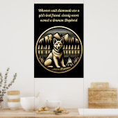 Golden Dog bij het kampvuur Poster (Keuken)