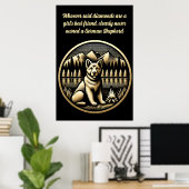 Golden Dog bij het kampvuur Poster (Thuiskantoor)