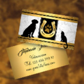 Golden Dog Cat Hoefijzer Glitter Paw Visitekaartje