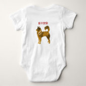 Golden Dog Husky Baby Jersey Bodysuit, wit Romper (Achterkant)