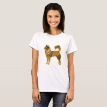 Golden Dog Husky Vrouwen Basic T-shirt, wit
