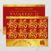 Golden Dog Jaar Chinees Goud Papercut 5x7 Kaart (Voorkant / Achterkant)