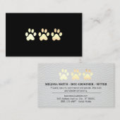 Golden Dog Paws Wit Leer Elite Visitekaartje (Voorkant / Achterkant)