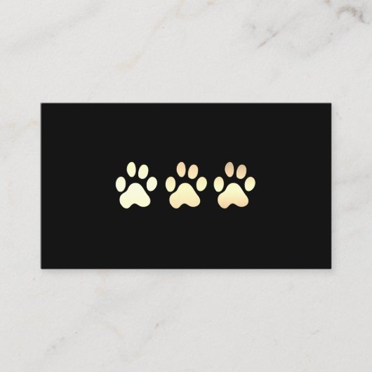 Golden Dog Paws Wit Leer Elite Visitekaartje (Voorkant)