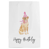 Golden Dog Verjaardag Pet Ballonnen Cake Pet Fun Medium Cadeauzakje (Achterkant)