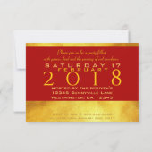 Golden Dog Year Chinese Gold Papercut Invitation Kaart (Achterkant)