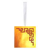 Golden Dog Year Chinese papercut Cube-sieraad Ornament (Rechts)