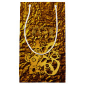 Golden Dog Year Chinese Papercut S Gift Bag Klein Cadeauzakje (Voorkant)