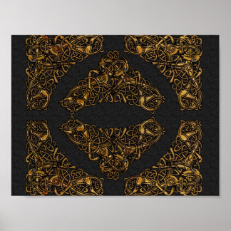 Golden Dogs Celtic Knot Poster