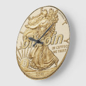 Golden Dollar Bitmunt Cryptocurrency HODL Funny Grote Klok (Hoek)