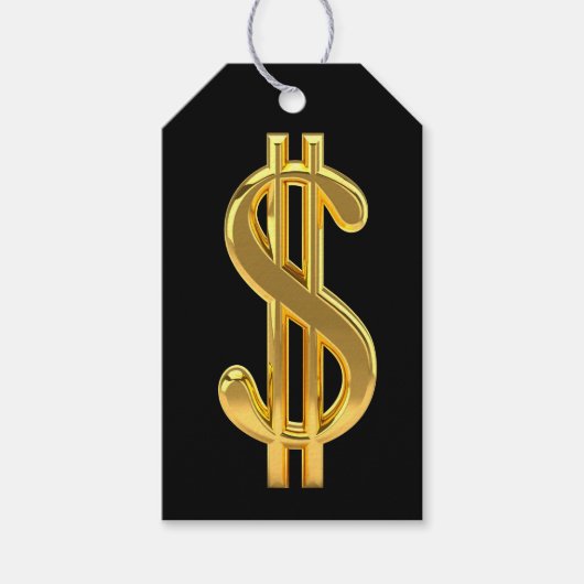 Golden Dollar Sign Gift Label Cadeaulabel (Voorkant)