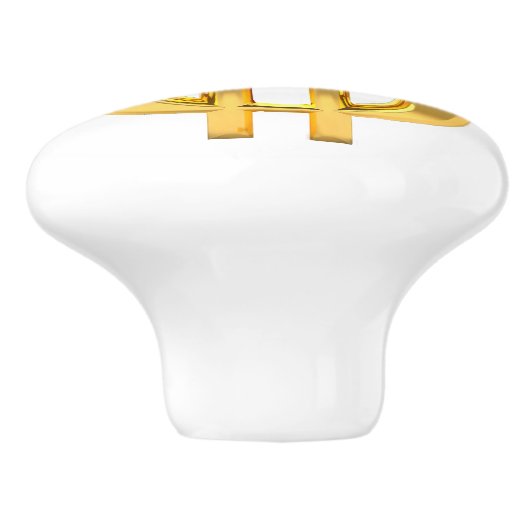 Golden Dollar Sign Knob Keramische Knop (Zijkant)