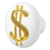 Golden Dollar Sign Knob Keramische Knop (Rechts)