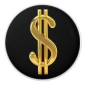 Golden Dollar Sign Knob Keramische Knop (Voorkant)