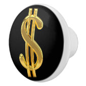 Golden Dollar Sign Knob Keramische Knop (Rechts)