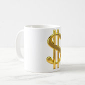 Golden Dollar Sign Koffiemok (Voorkant links)