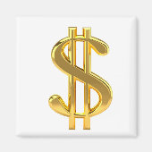 Golden Dollar Sign Magnet (Voorkant)