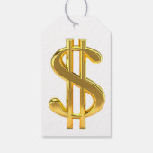 Golden Dollar Sign On White Gift Label Cadeaulabel (Achterkant)