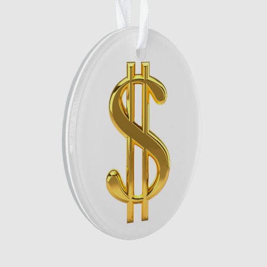 Golden Dollar Sign Ornament (voorkant)