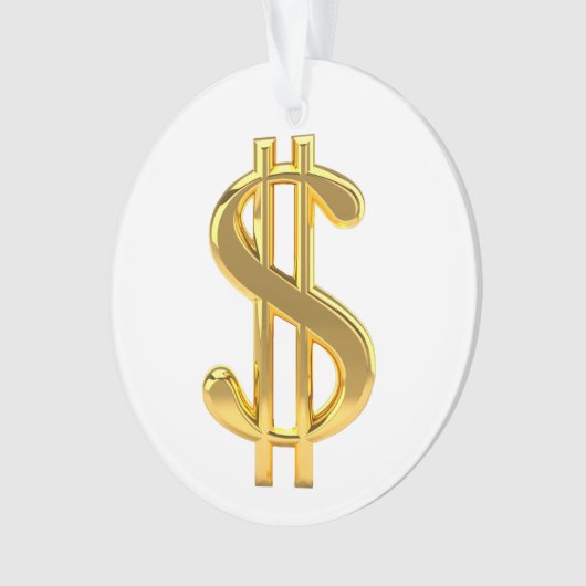 Golden Dollar Sign Ornament (voorkant)