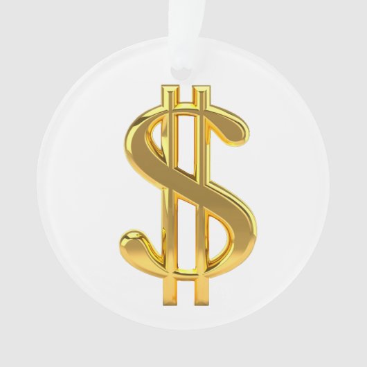Golden Dollar Sign Ornament (voorkant)