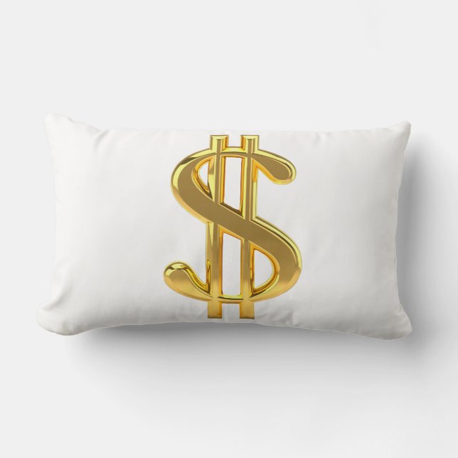 Golden Dollar Sign Pillow Kussen (Voorkant)