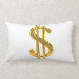Golden Dollar Sign Pillow Kussen