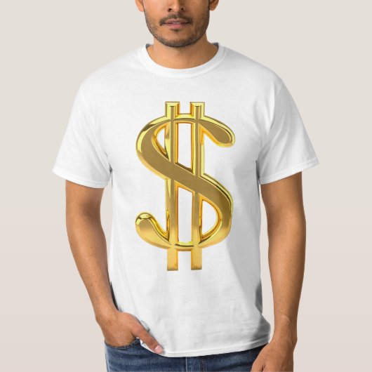 Golden Dollar Sign T Shirt (Voorkant)